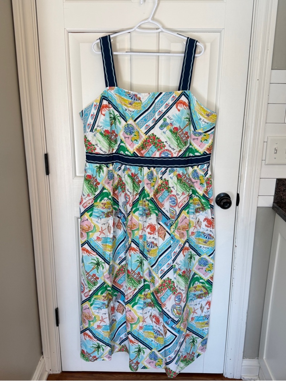 New! Talbots Modern Fit & Flare Dress Summer Vista 18W plus size 25339 - Picture 5 of 13